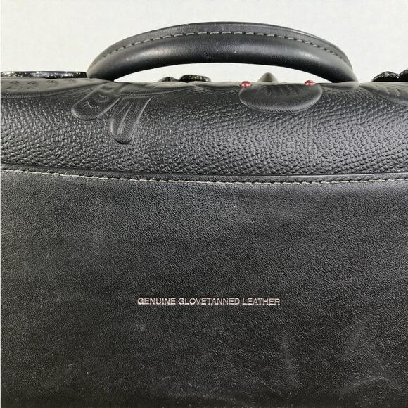COACH Swagger 27 Tea Rose Tooling Leather Bag Black Rare Unique Clasic Old Money - Picture 8 of 14